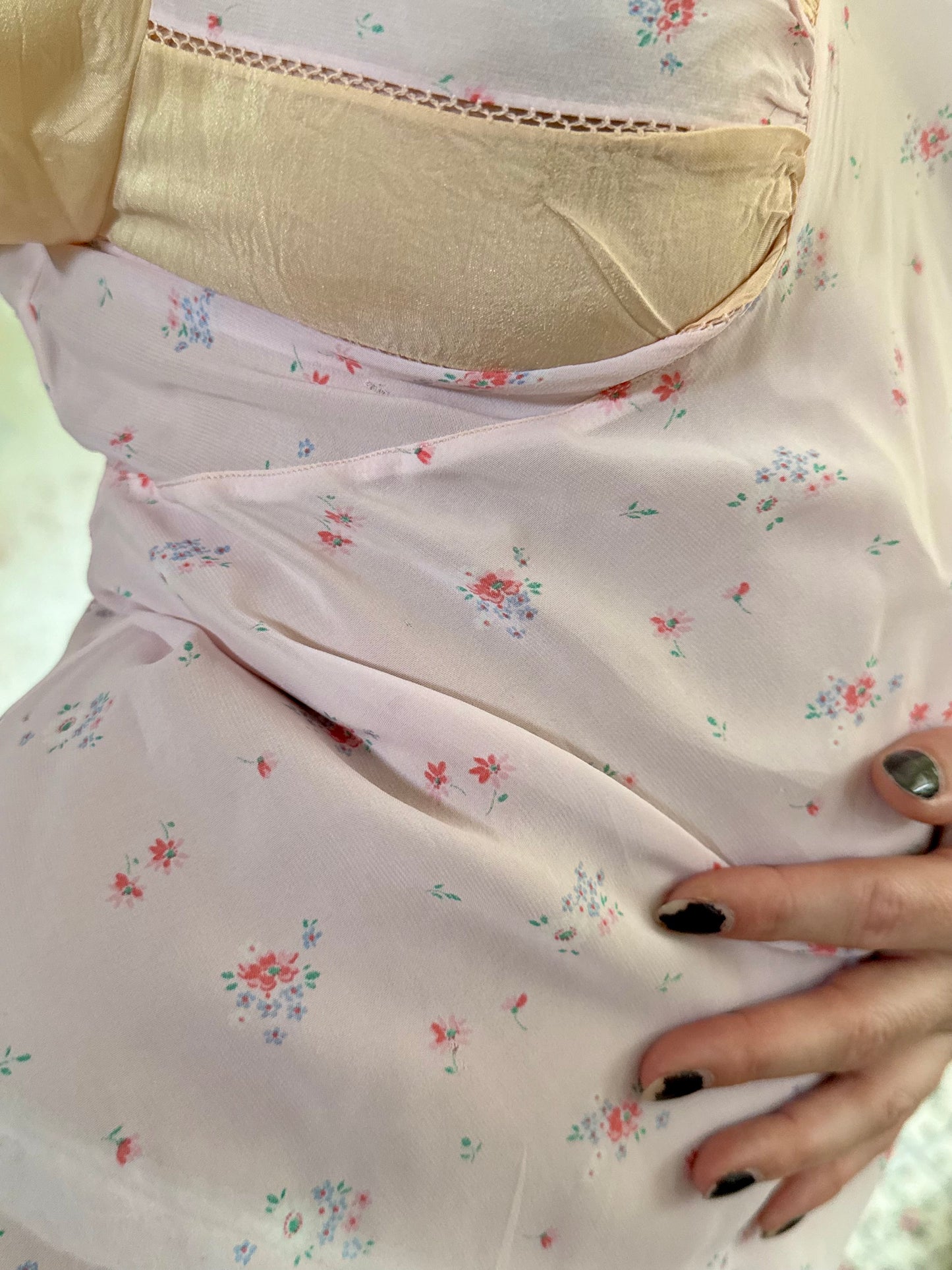x SOLD x Dress 1930s Pink Floral Slip