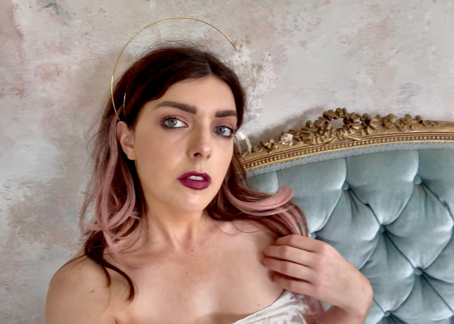 x SOLD x Headpiece Halo Antique Upcycled Lilac