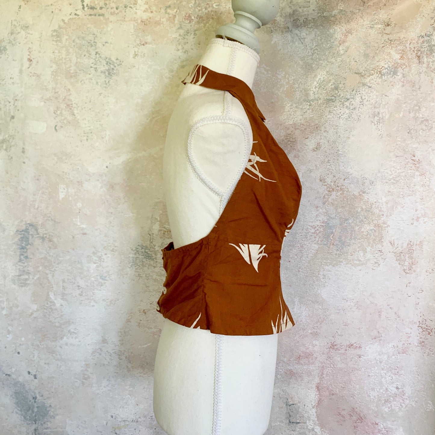 x SOLD x Top 1930s French Linen Halter