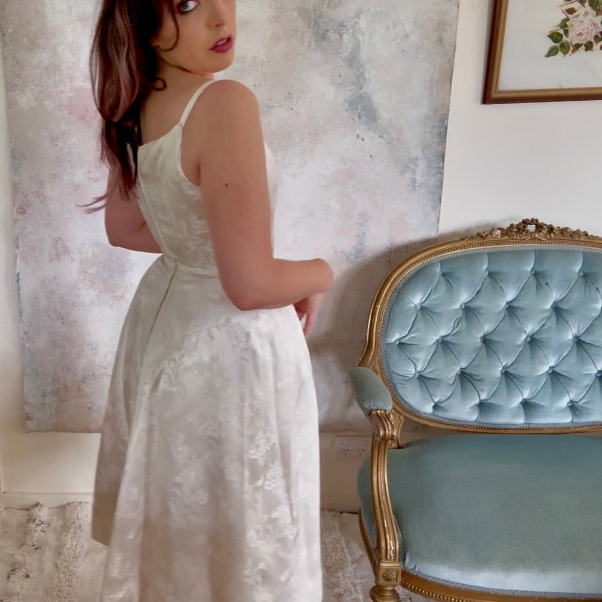 x SOLD x Dress 1950s Brocade Silk Wedding Gown