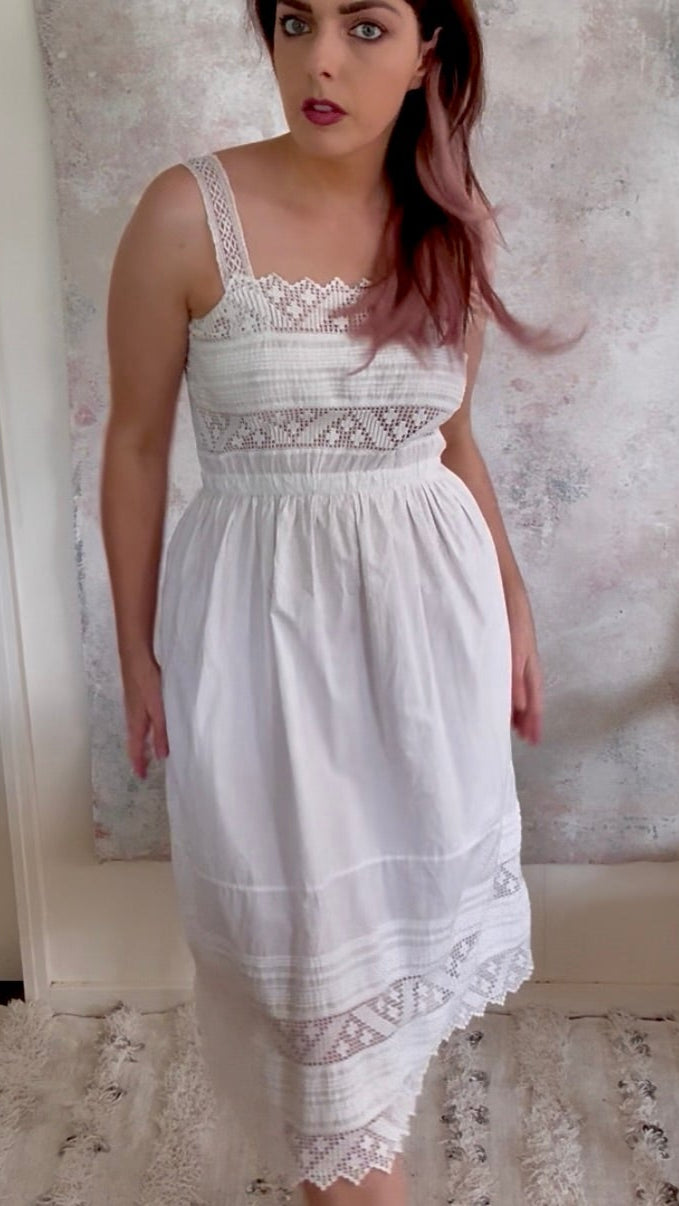 x SOLD x Dress 1910s White French Lace