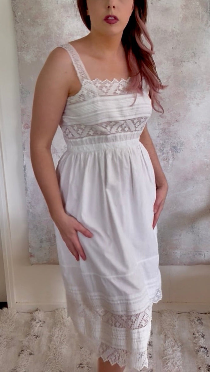 x SOLD x Dress 1910s White French Lace