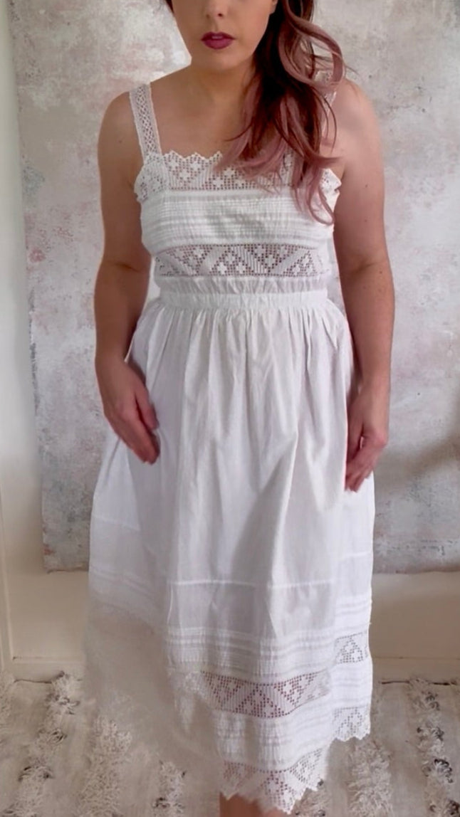 x SOLD x Dress 1910s White French Lace