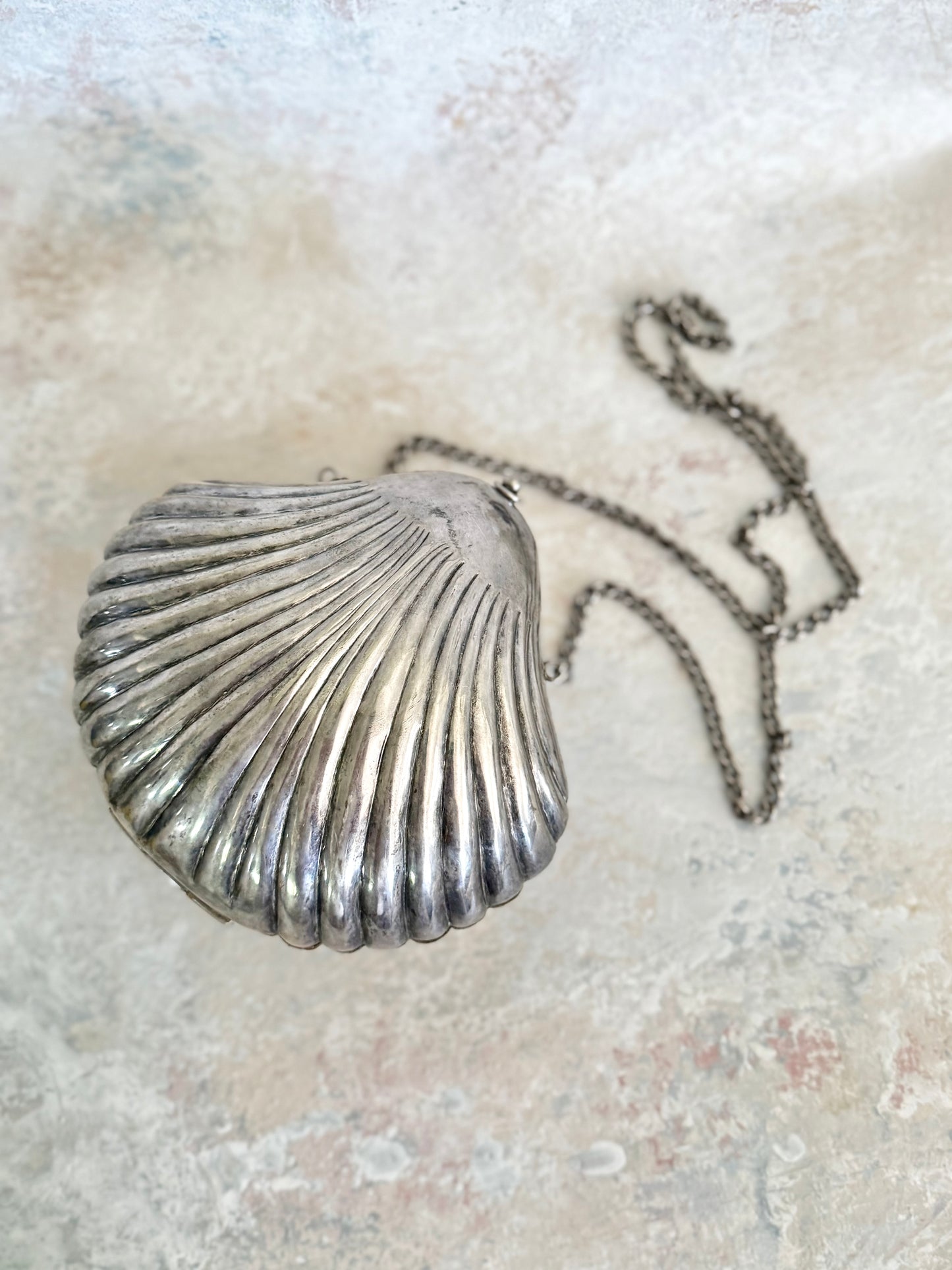 x SOLD x Handbag Silver Shell Purse