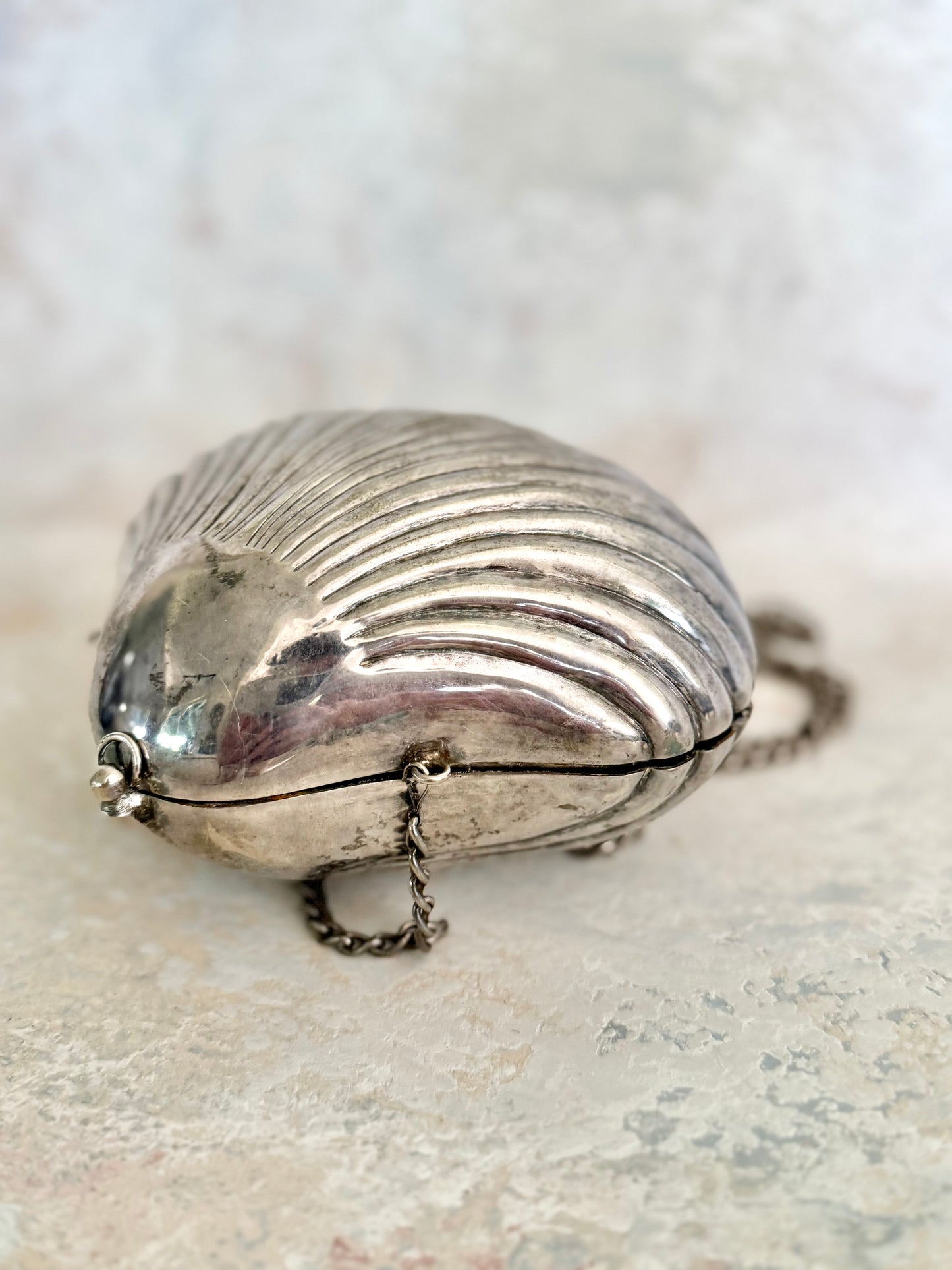 x SOLD x Handbag Silver Shell Purse