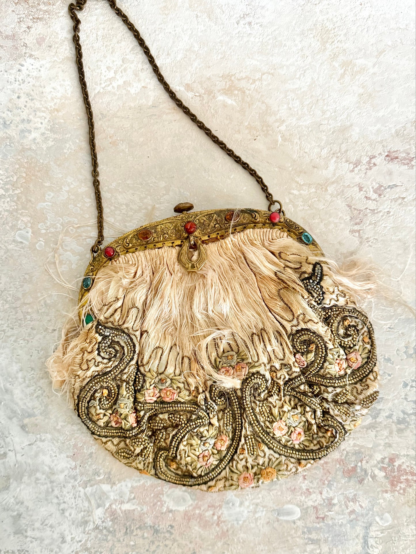 x SOLD x Handbag 1920s French Embroidered Purse