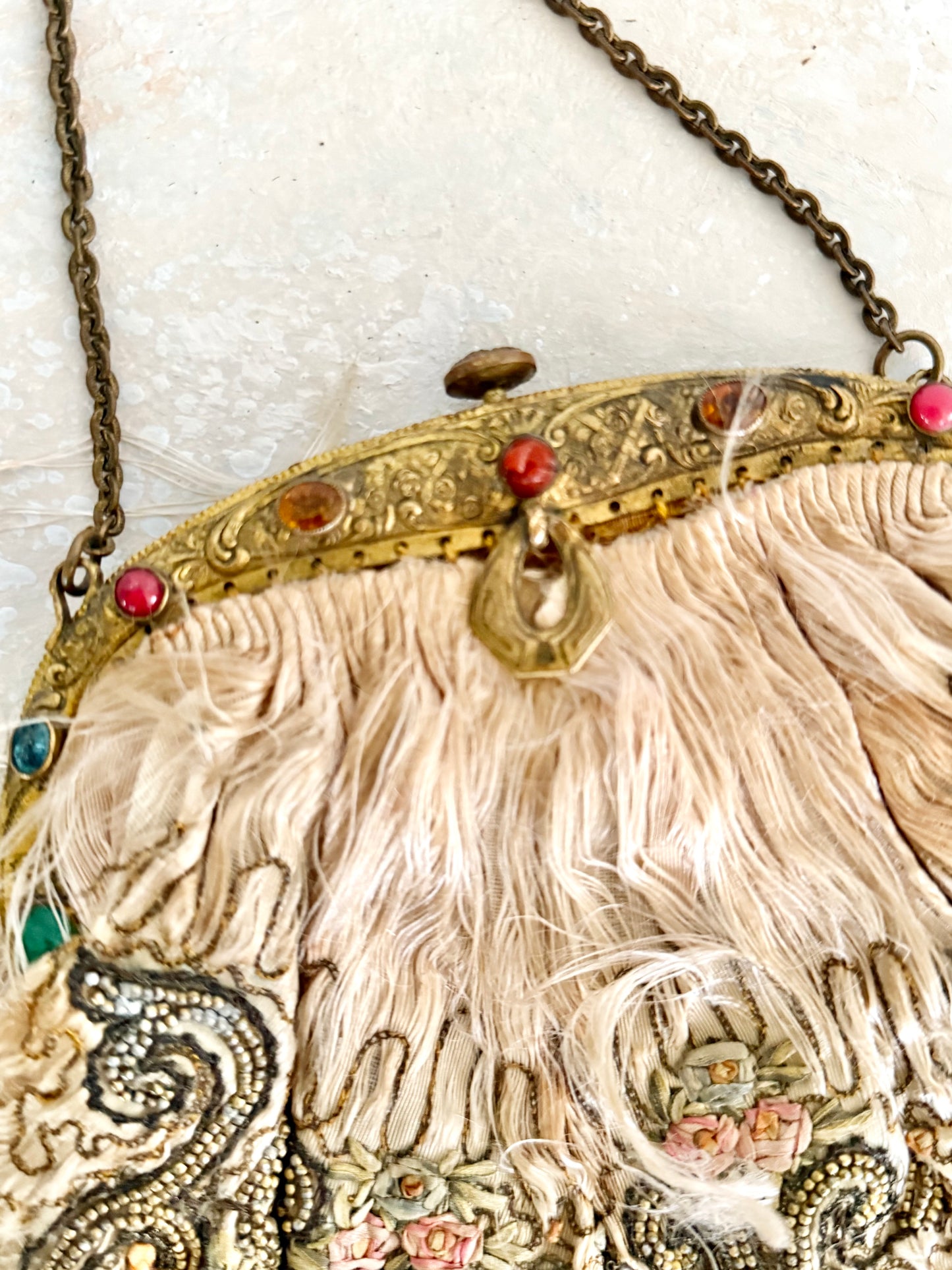 x SOLD x Handbag 1920s French Embroidered Purse