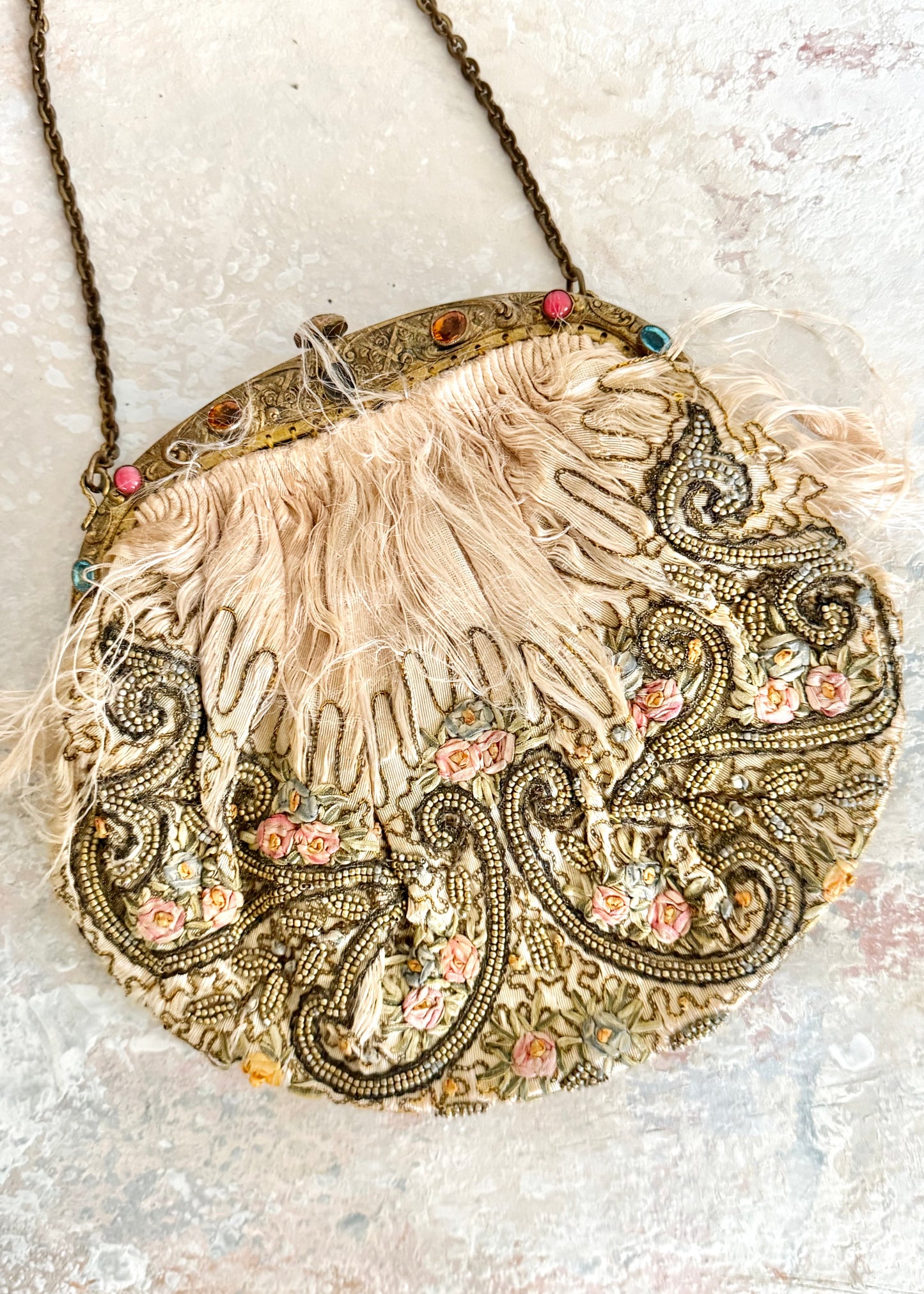 x SOLD x Handbag 1920s French Embroidered Purse