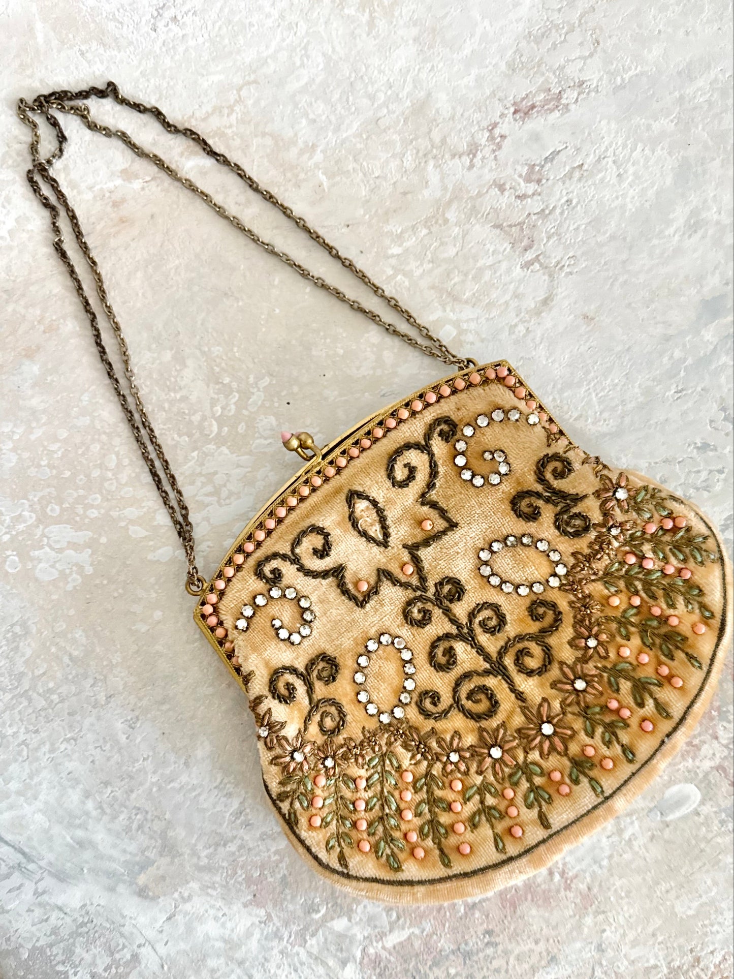Handbag 1950s Velvet Purse