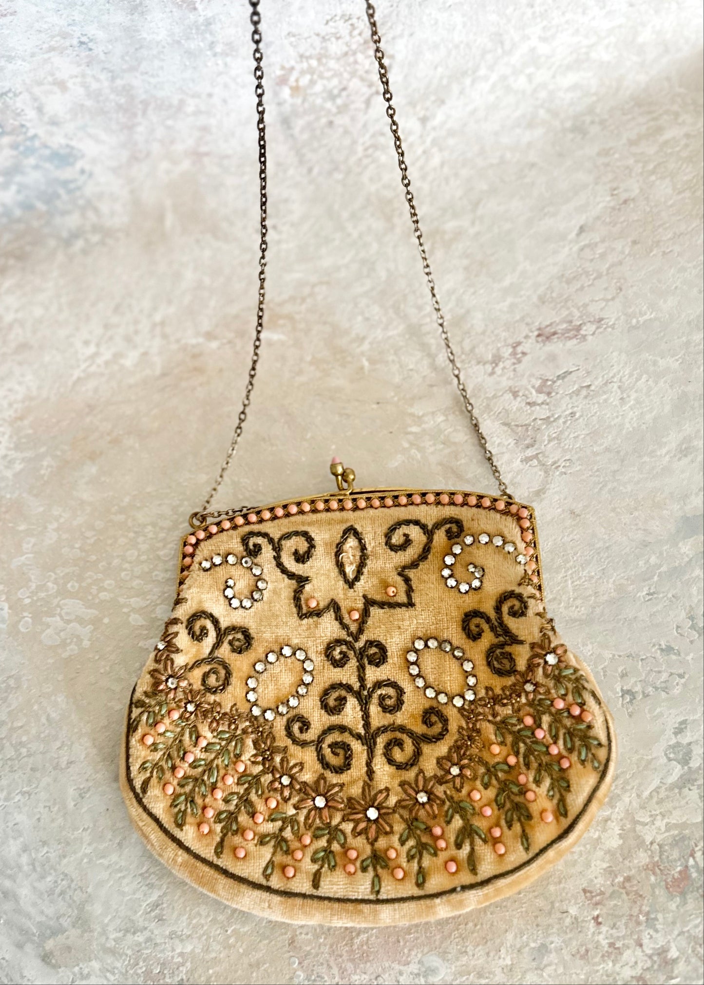 Handbag 1950s Velvet Purse