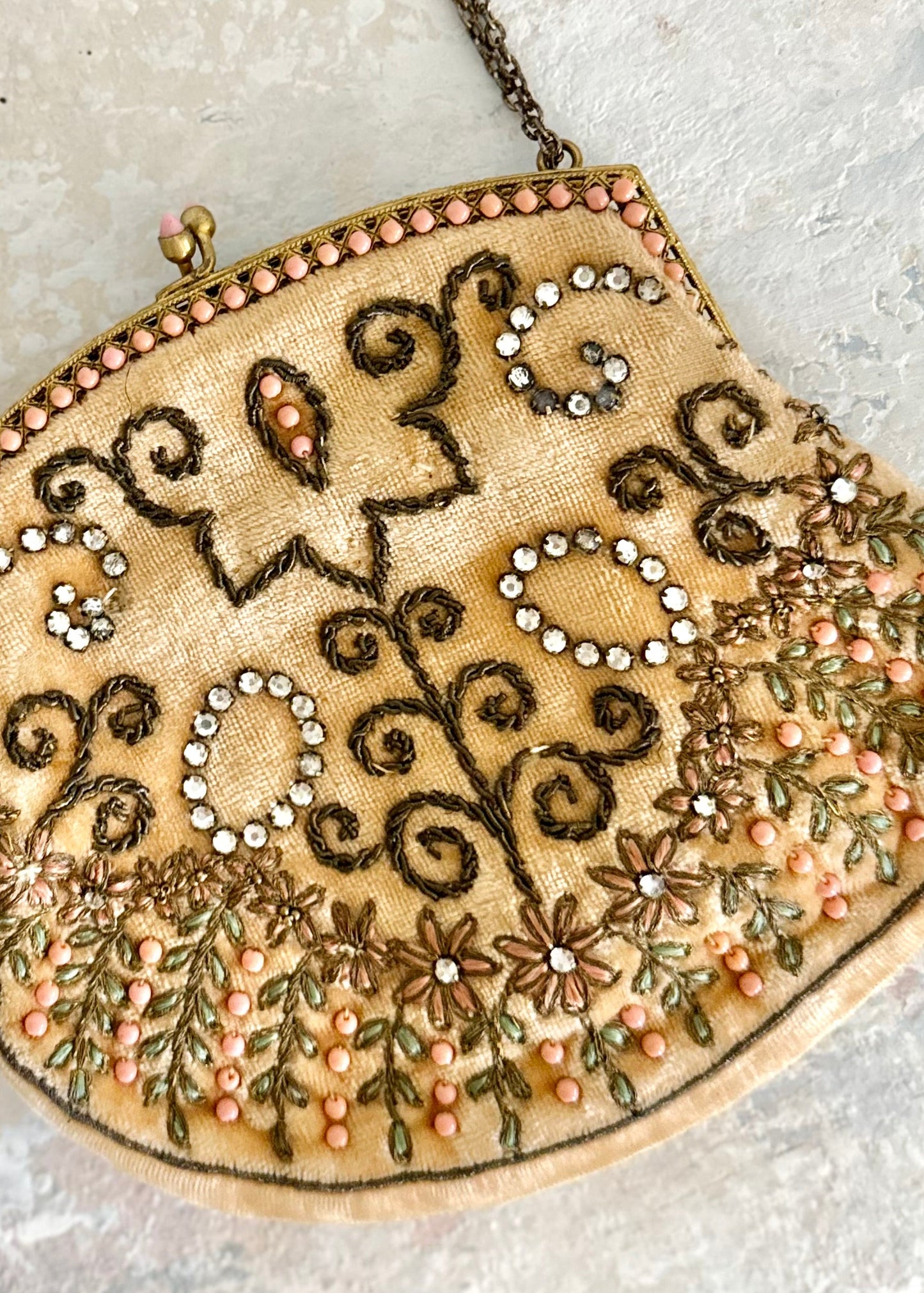 Handbag 1950s Velvet Purse