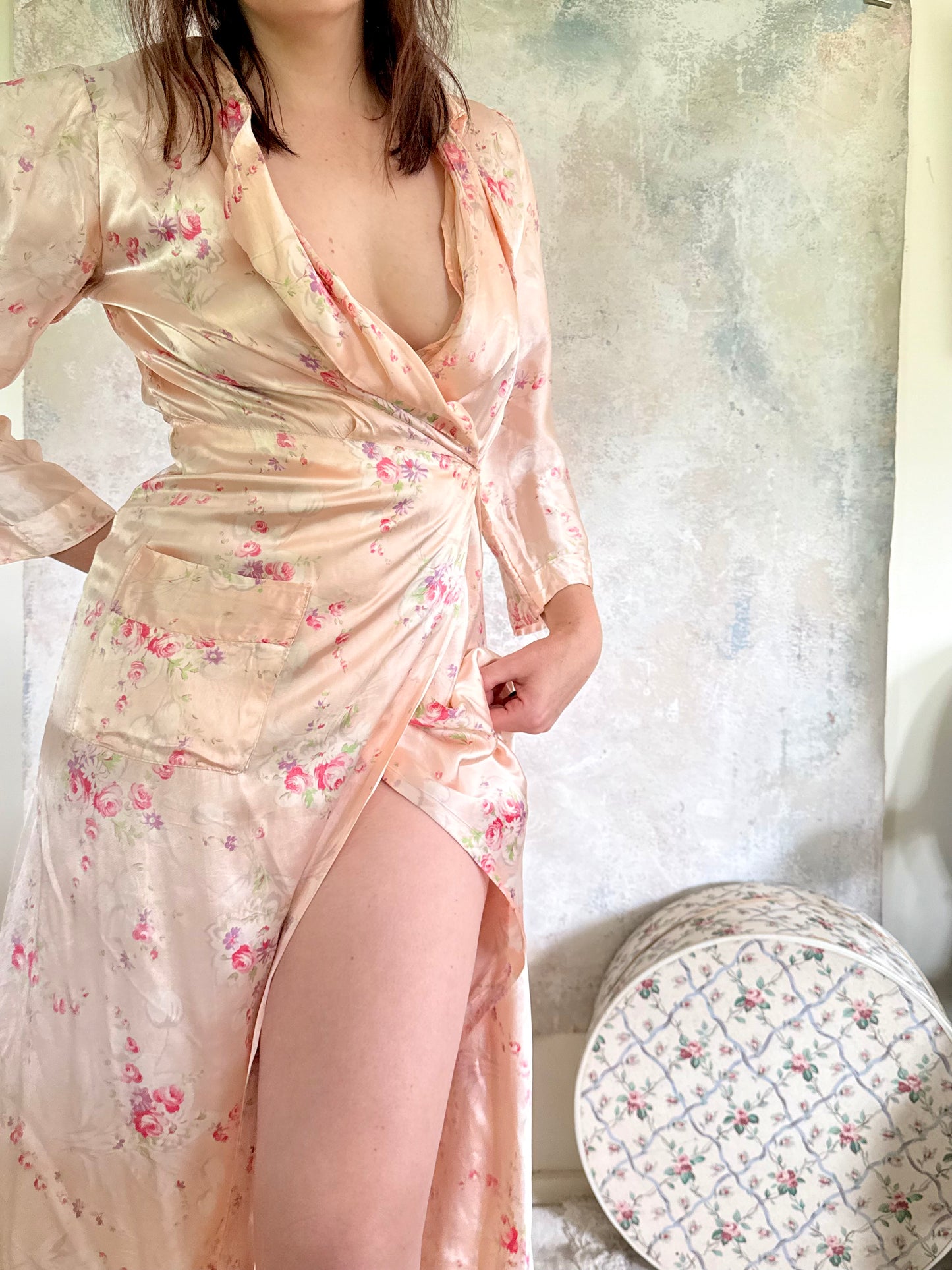 Dress 1930s Peach Wrap Gown