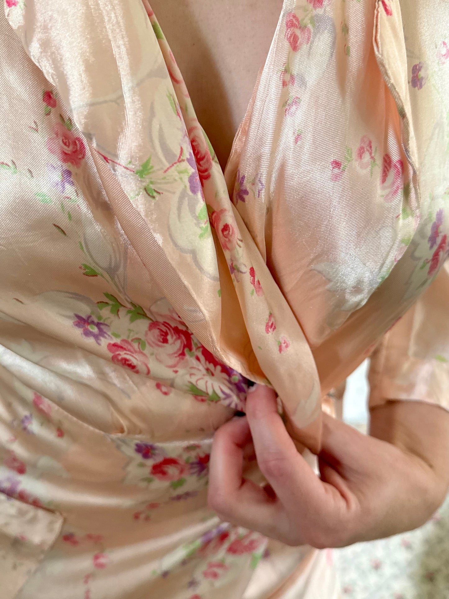 Dress 1930s Peach Wrap Gown