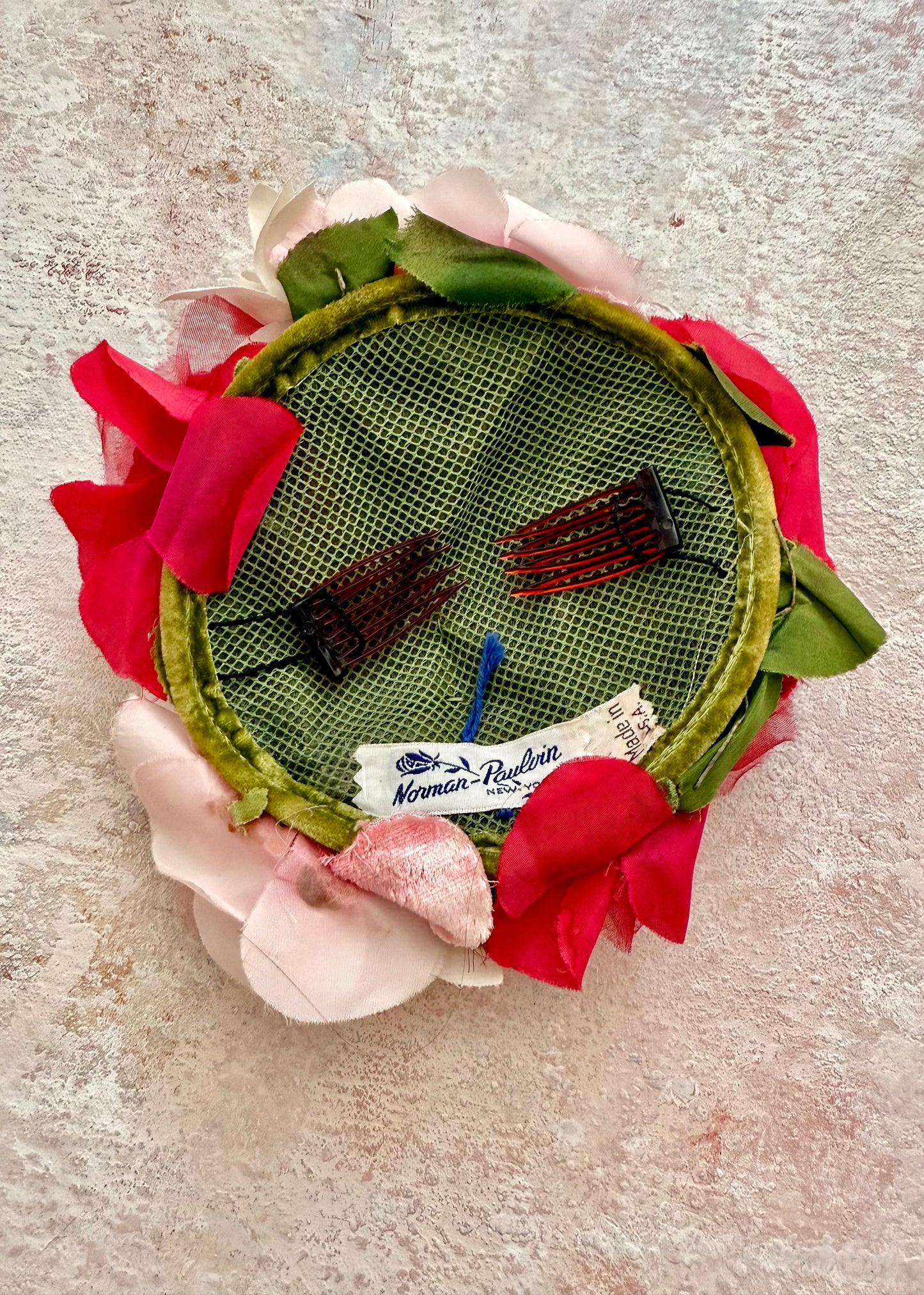 x SOLD x Headpiece Vintage Floral Half Hat