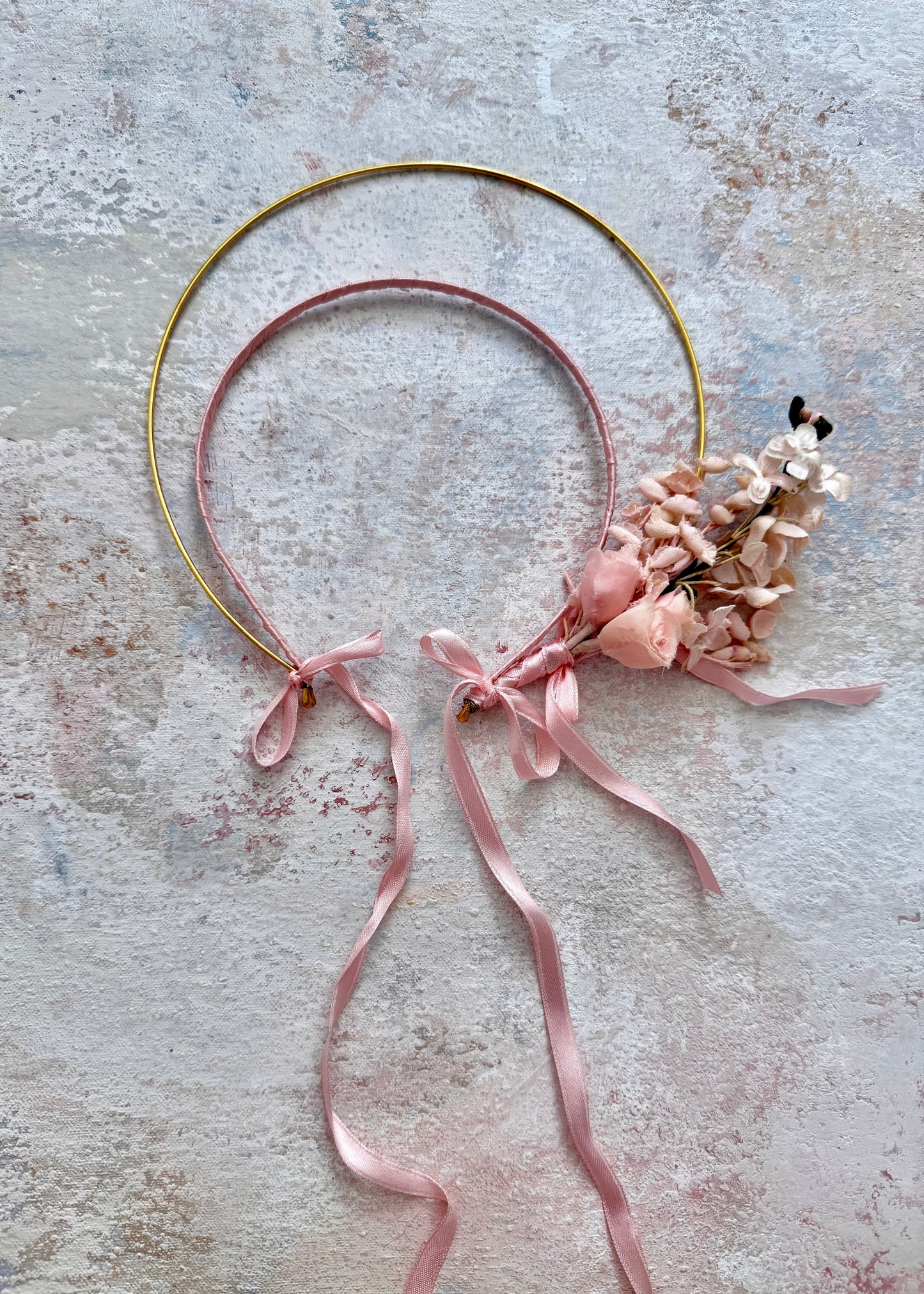 x SOLD x Headpiece Halo Antique Upcycled Pink Flower