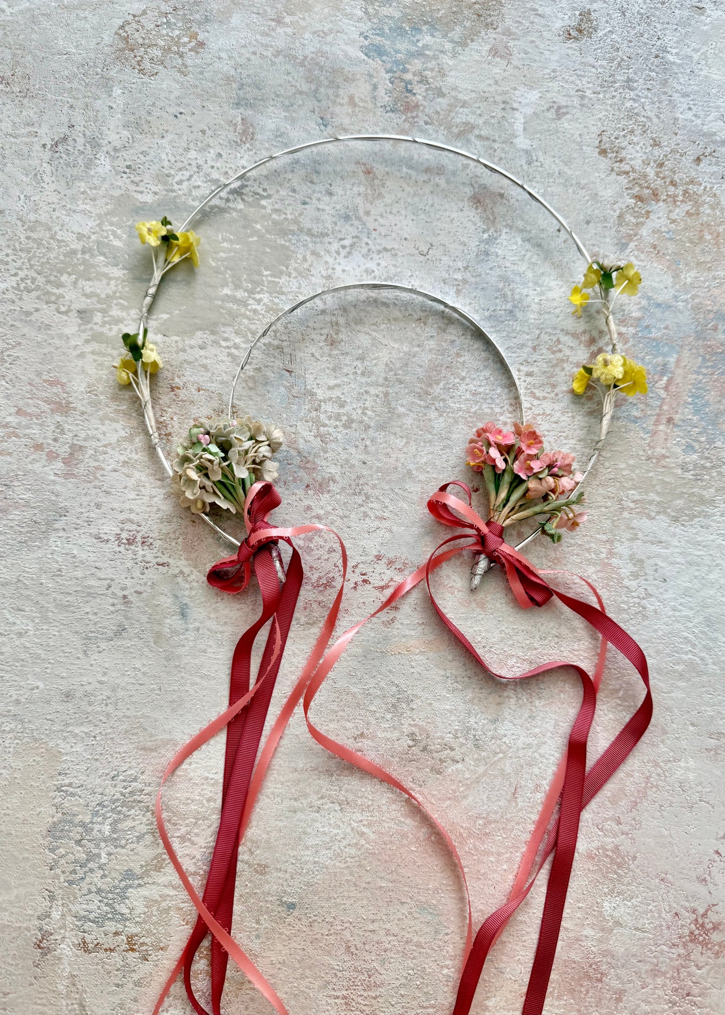 x SOLD x Headpiece Halo Antique Upcycled Spring Flowers