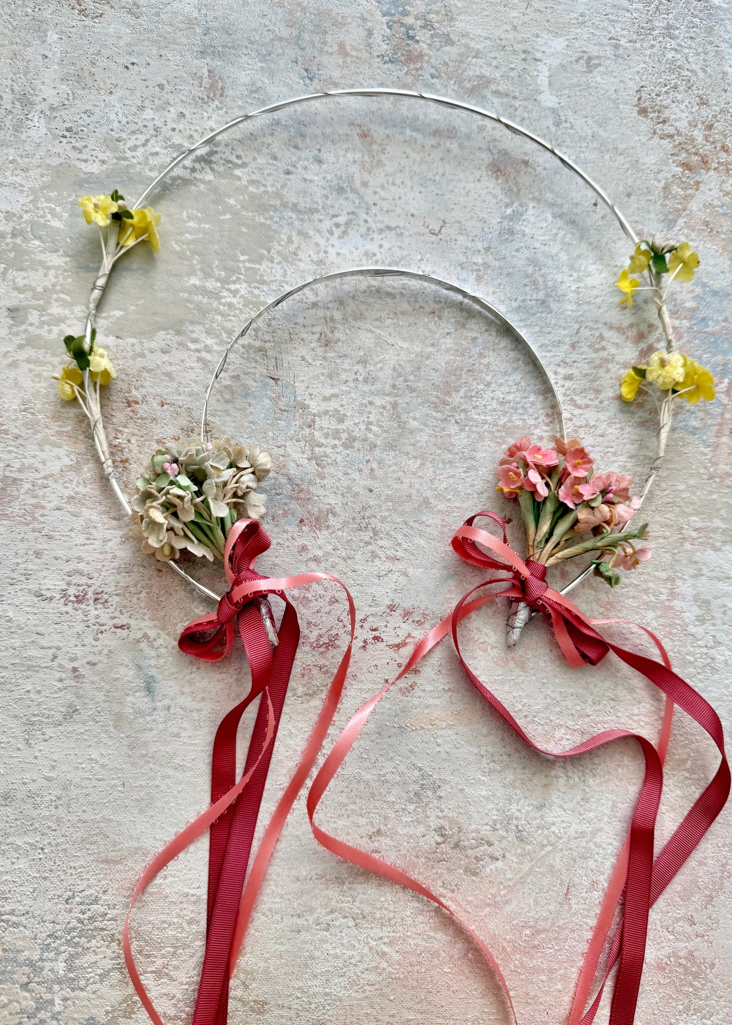 x SOLD x Headpiece Halo Antique Upcycled Spring Flowers