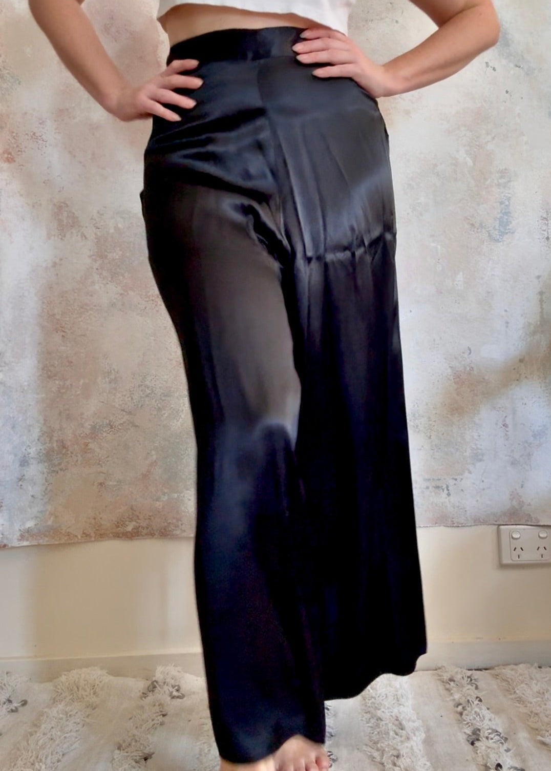 x SOLD x Trouser Black Silk