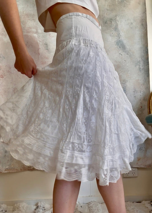 x SOLD x Skirt 1910s White French Lace