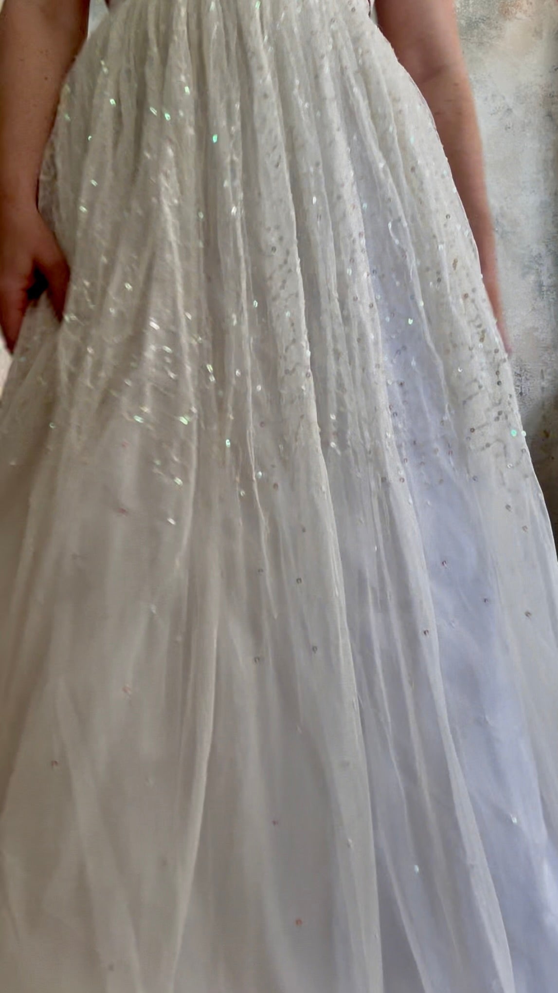 x SOLD x Skirt 1990s White Sequin Fairy
