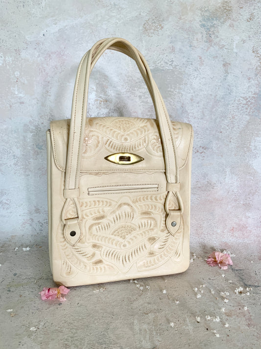 Handbag Hand Tooled Western Leather