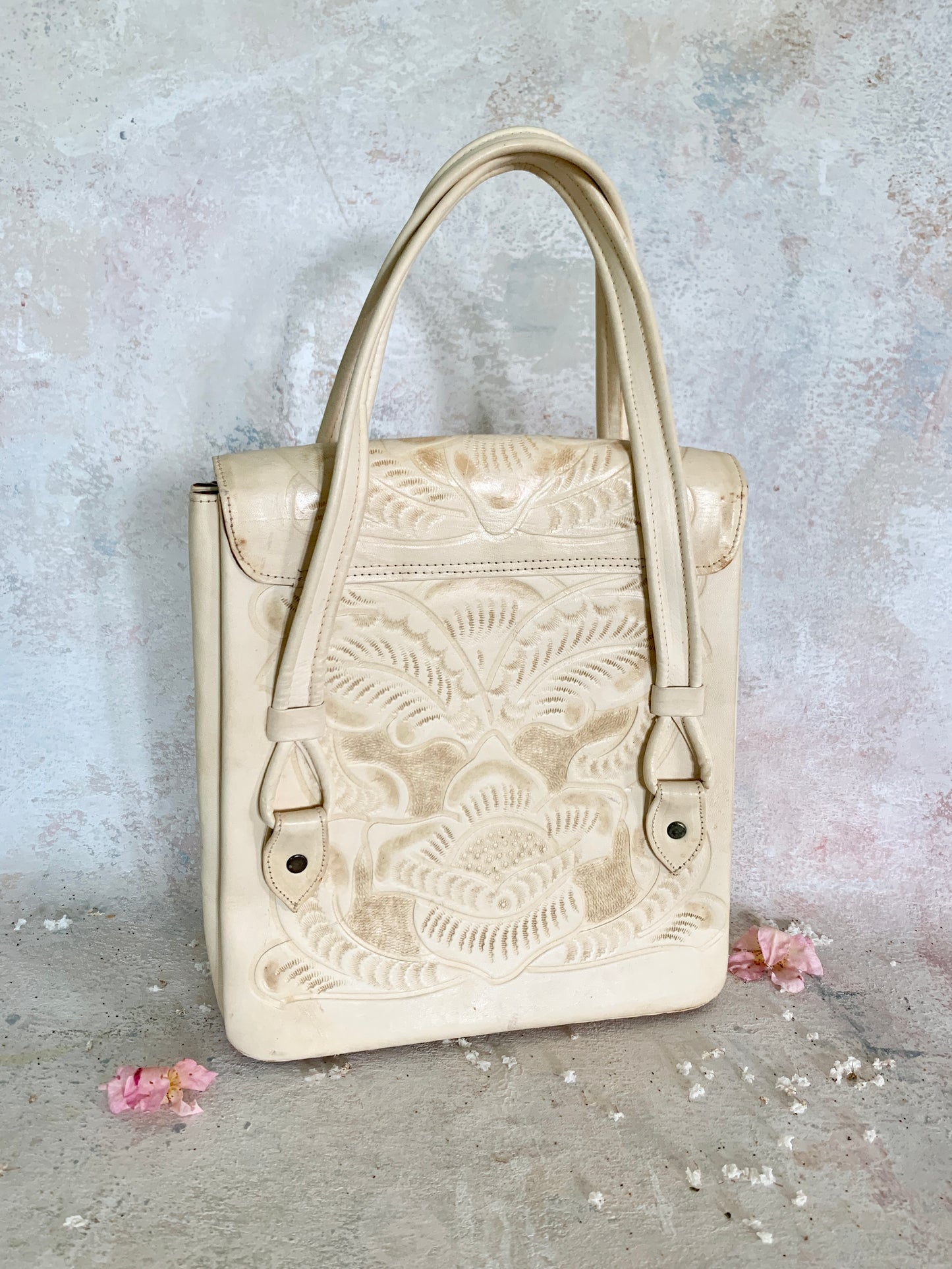 Handbag Hand Tooled Western Leather