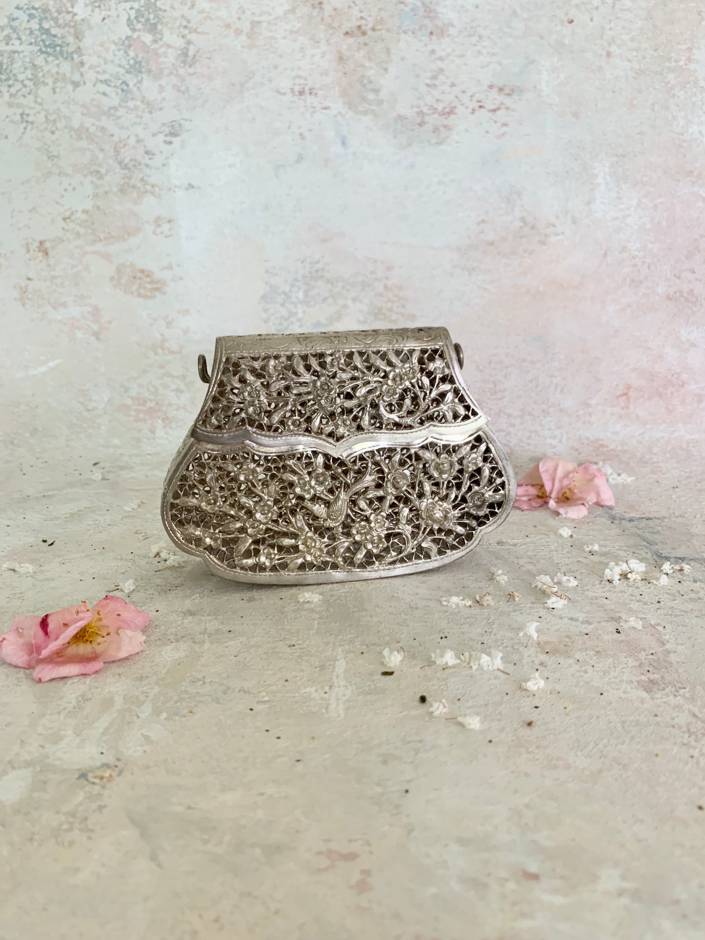 Handbag Silver Repousse Purse