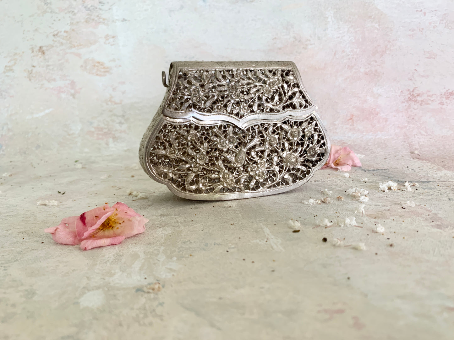 Handbag Silver Repousse Purse