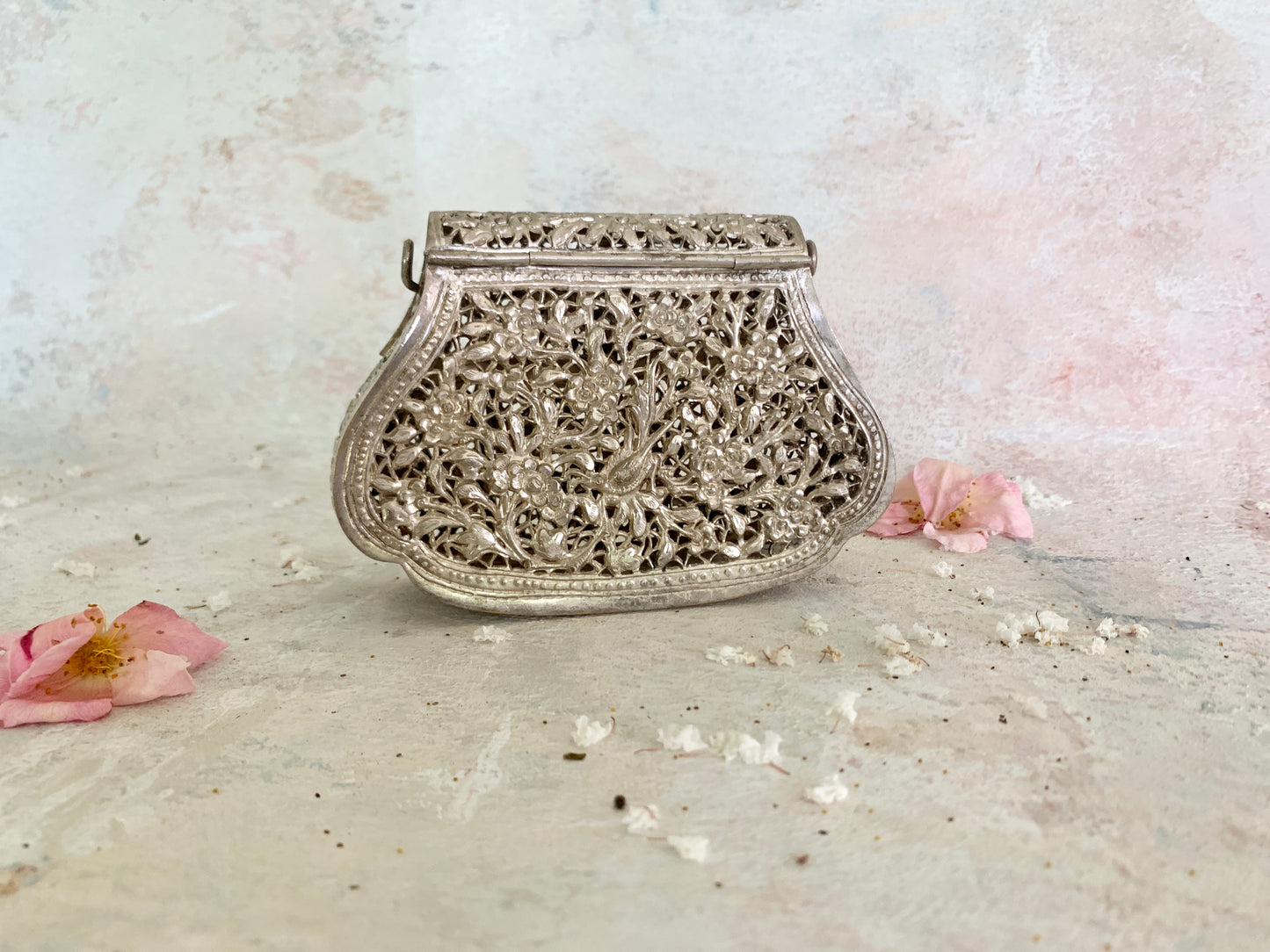Handbag Silver Repousse Purse