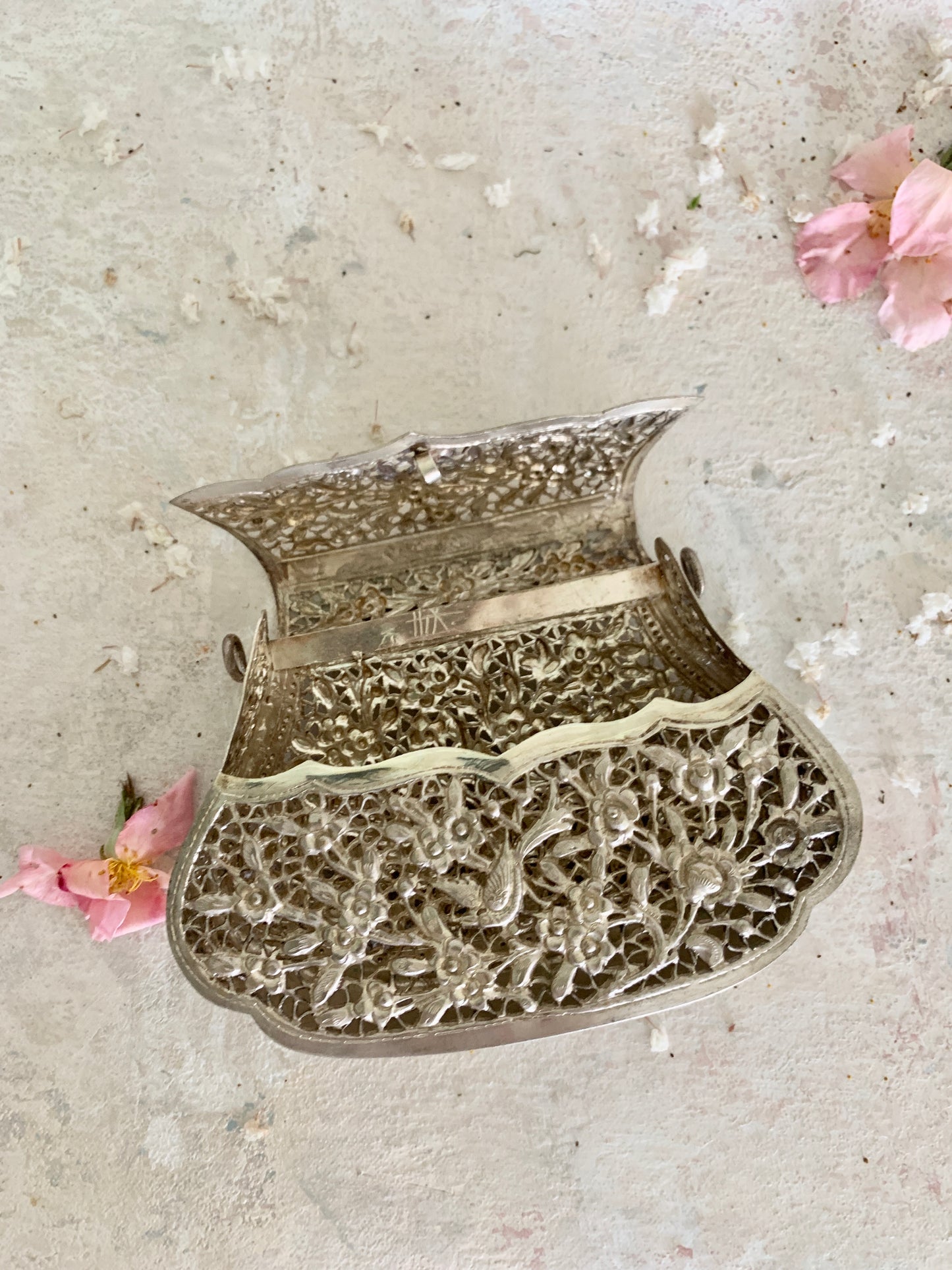 Handbag Silver Repousse Purse